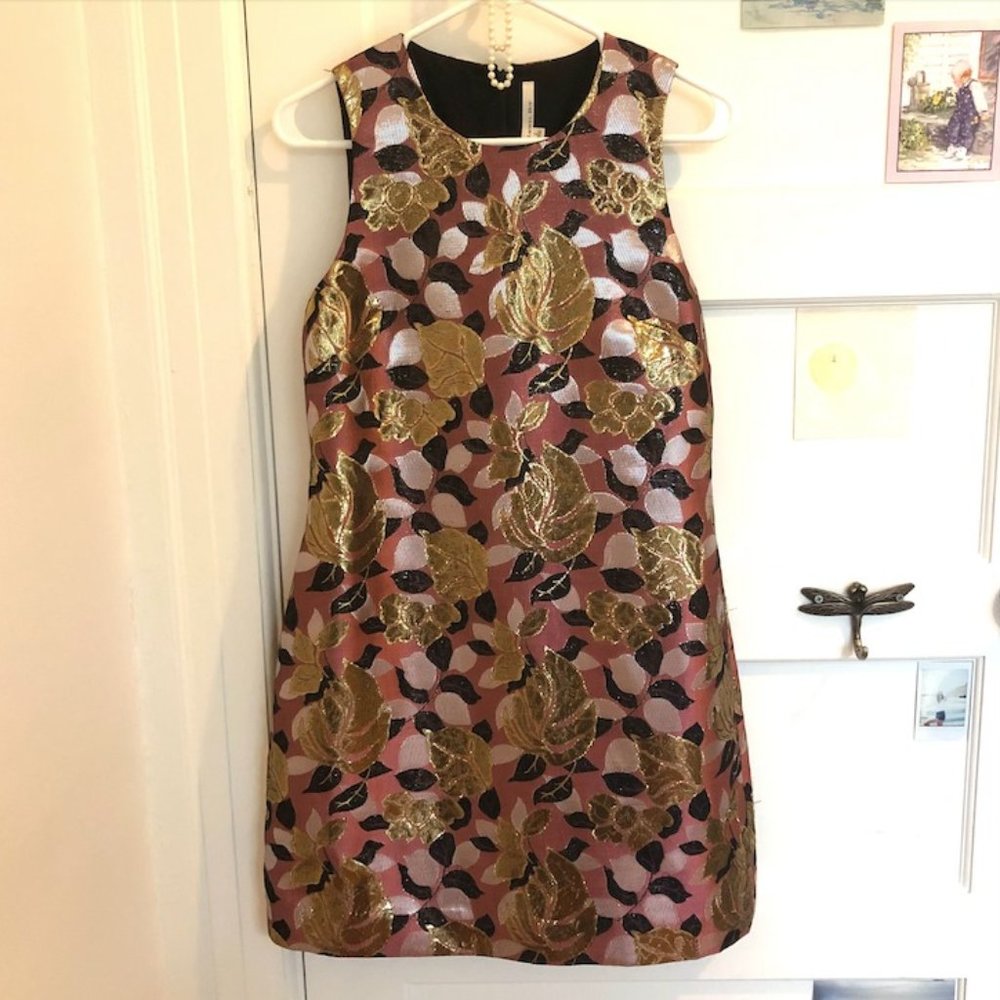 Rachel Roy Designer Metallic Shift Dress size 2